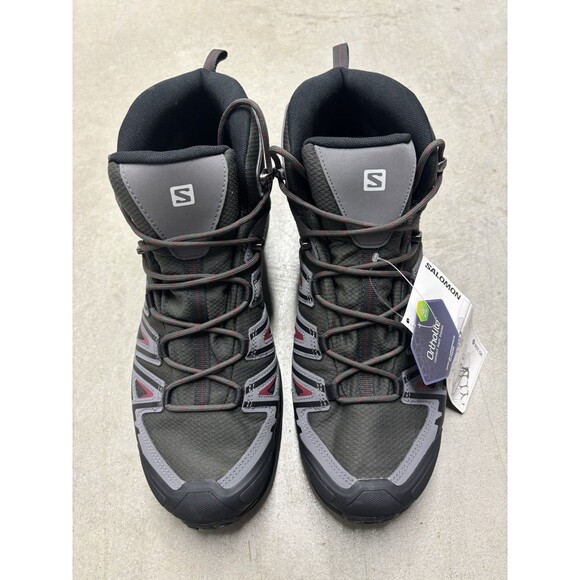 Salomon X Ultra Pioneer Mid CSWP 416710 Hiking Shoes Black/Grey/Red Mens Size 14 main image 3